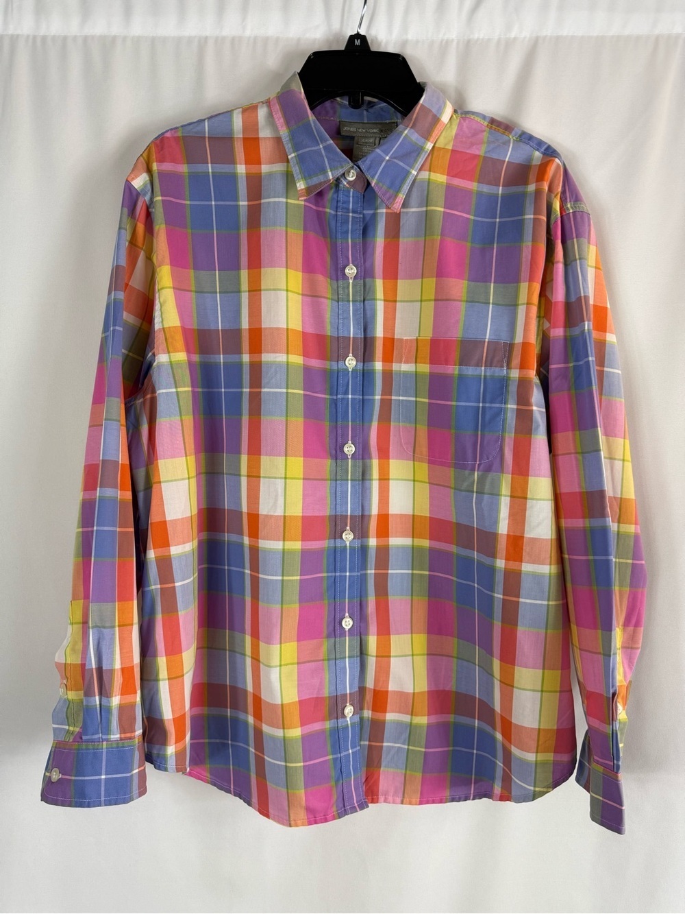 Jones New York women Multicolor Plaid Button-Down Shirt size: XL